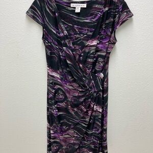 Aa Studio Purple and Black Midi Dress